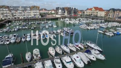 Seaport Of Deauville, Normandie - Video Drone Footage