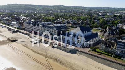 Aerial View Of Cabourg Town, Calvados, Lower Normandy, France - Video Drone Footage With Grand Hotel