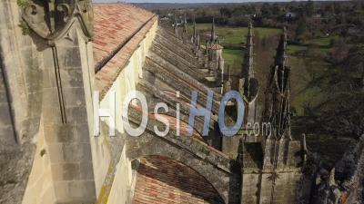 Cathedral Of Bazas In Gironde - Video Drone Footage