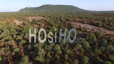 Rural Track Through Scrubland In Summer In Gard, Languedoc-Roussillon, France – Aerial Film By Drone 