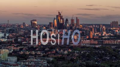 City De Londres, Au Coucher De Soleil, Vidéo Drone