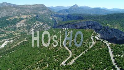 Crest Road In Verdon Gorges At Summer - Video Drone Footage