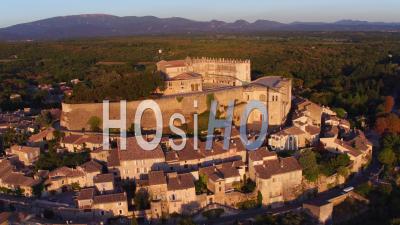 Grignan Castle And Village - Video Drone Footage