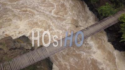 Rapids At Khone Pa Soy Bridge - Video Drone Footage