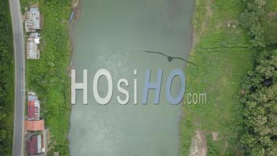 Nam Khan River Nearby Xiang Ngeun - Video Drone Footage