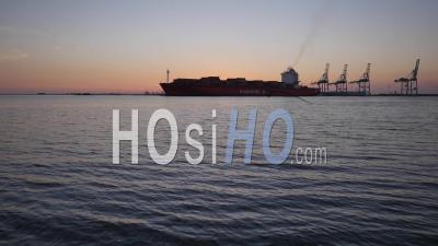 Cargo Container Ship - Video Drone Footage