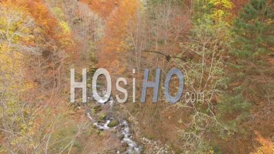 Gorges De La Bourne Valley Gorge In Autumn - Video Drone Footage 