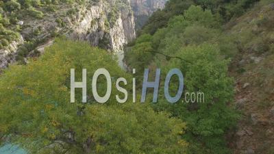 The Gorges Du Verdon Gorge In Autumn – Aerial Video Drone Footage 