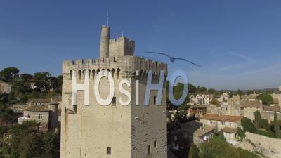 Tour Philippe-Le-Bel Tower, Villeneuve-Lez-Avignon, Avignon, Aerial Video Drone Footage