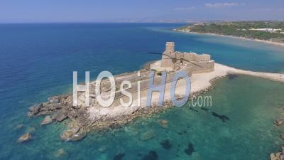 Fortezza Aragonese In Isola Di Capo Rizzuto, Italy - Video Drone Footage