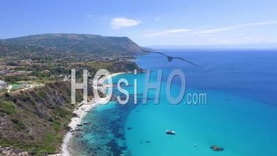 Resorts Along The Coastline Of Calabria, Italy - Video Drone Footage