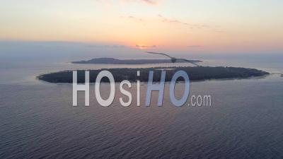 Gili Island Near Bali Indonesia - Video Drone Footage