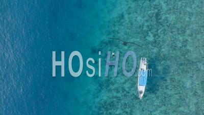 Snorkelling On Gili Island Near Bali Indonesia - Video Drone Footage