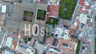Vertical Of Historic City Of Seville Spain - Video Drone Footage