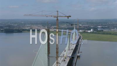La Construction Du Nouveau Pont De Mersey Gateway De Runcorn à Liverpool En Angleterre - Vidéo Drone
