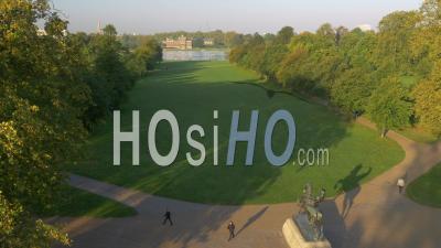 Drone Video Of Physical Energy Statue Kensington Gardens Hyde Park London England - Video Drone Footage
