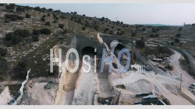 Construction Of A Highway Tunnel Israel - Video Drone Footage
