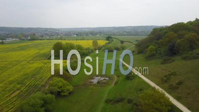 Winter Hill. Fleurs Jaunes En Fleurs De La Ferme De Colza England2 - Vidéo Drone