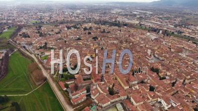 Historic Town Of Lucca Tuscany Italy - Video Drone Footage