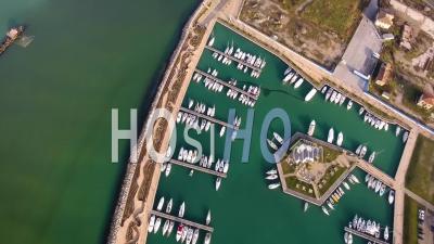 Harbour And Marina At Pisa Tuscany Italy - Video Drone Footage