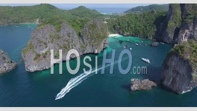 Snorkelling On Nui Beach On Ko Phi Phi Don Island Thailand Drone Footage - Video Drone Footage