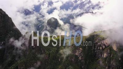 Machu Picchu Incan Citadel In The Andes Mountains Of Peru - Video Drone Footage