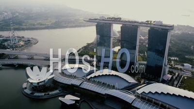 Marina Bay Sands Hotel Resort Singapore - Video Drone Footage