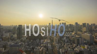 Skyline De La Ville De Tokyo Avec La Tour Tokyo Timelapse Japon - Vu Par Drone