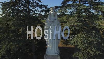 The Holy Virgin Mary Statue - Video Drone Footage