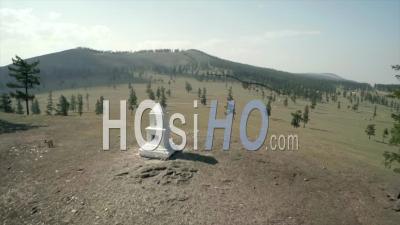 Stupa On Hilltop Mongolia - Video Drone Footage