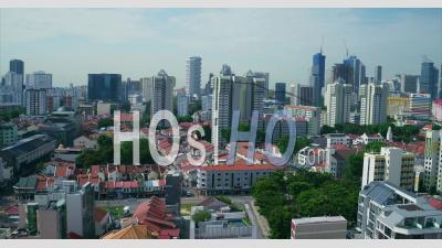 Little India Heritage Area In Singapore - Video Drone Footage