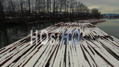 Log Booms. Industrie Forestière De La Colombie-Britannique - Vidéo Drone