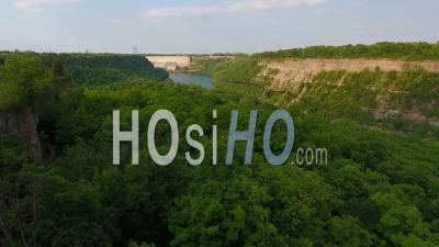 Aerial Views Of Niagara Gorge At Sunset And Surrounding Countryside - Video Drone Footage