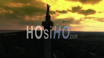 Brock's Monument At Queenston Heights Park Ontario - Video Drone Footage
