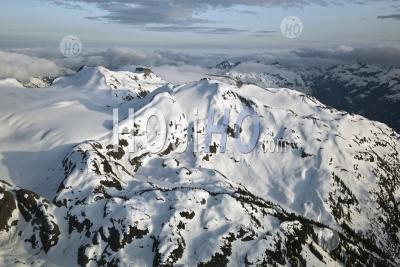 Aerial Photography Of Snowy Coast Mountains Of British Columbia - Aerial Photography