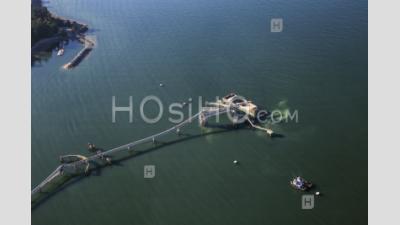 Transportation Container Being Loaded With Soil Sechelt Bc - Aerial Photography