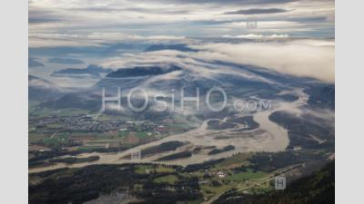 Fraser River Near Chilliwack And Agassiz Bc - Aerial Photography