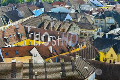 Melk City And Danube River, Austria - Aerial Photography