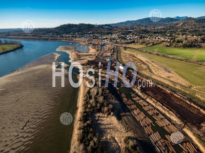 Fraser River And Mission Bc - Aerial Photography