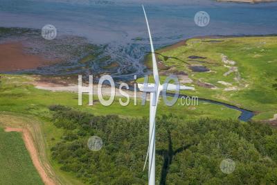 Wind Farm Electricity Generating Summerside Prince Edward Island Canada - Aerial Photography