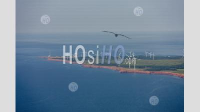 Wind Farm Electricity Generating Tignish Prince Edward Island Canada - Aerial Photography