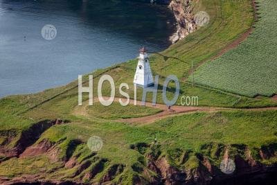 Coastal Lighthouse Souris Prince Edward Island Canada - Aerial Photography