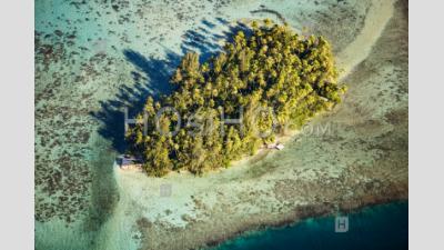 Reef Et Petite île Tropicale îles De La Polynésie Française Tahiti - Photographie Aérienne