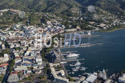 Shipping Port And Industry Capital City Papeete On Tahiti French Polynesia - Aerial Photography