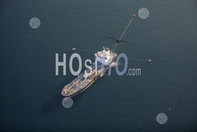 Ship Anchored Off Palmero Sicily Italy - Aerial Photography