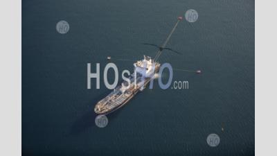 Ship Anchored Off Palmero Sicily Italy - Aerial Photography