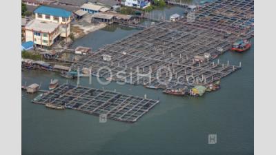 Aquaculture Industrie De La Pêche En Thaïlande - Photographie Aérienne