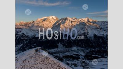 Sunset On The Mont Blanc Seen By Drone - Aerial Photography
