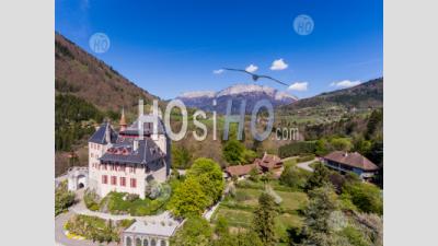 The Castle Of Menthon-Saint-Bernard Seen By Drone - Aerial Photography