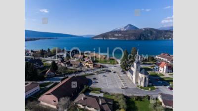 Duingt And Lake Annecy Seen By Drone - Aerial Photography